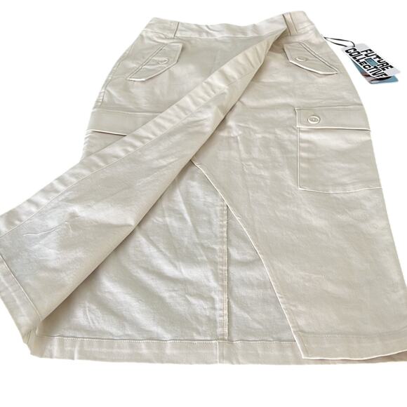 Future Collective Reese Blutstein Skirt NWT 0 Ivory Cargo Wrap Asymmetrical Midi - Picture 3 of 11